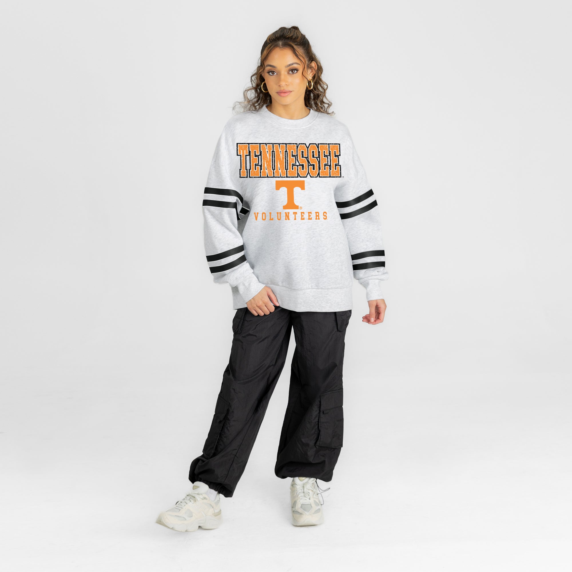 TENNESSEE VOLUNTEERS STADIUM STRIPES STRIPE SLEEVE CREWNECK SWEATSHIRT