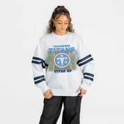 TENNESSEE TITANS OFF THE GRID STRIPE SLEEVE CREWNECK SWEATSHIRT