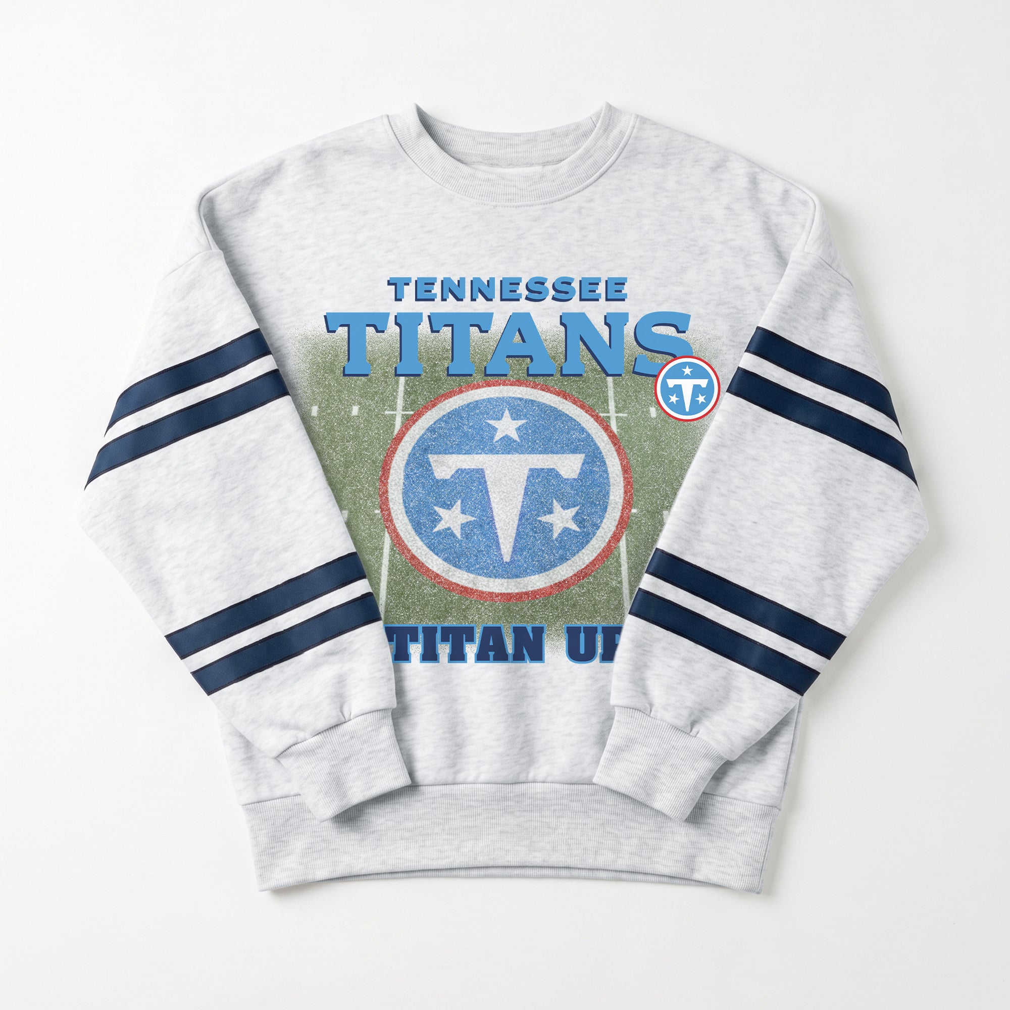TENNESSEE TITANS OFF THE GRID STRIPE SLEEVE CREWNECK SWEATSHIRT