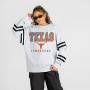 TEXAS LONGHORNS STADIUM STRIPES STRIPE SLEEVE CREWNECK SWEATSHIRT