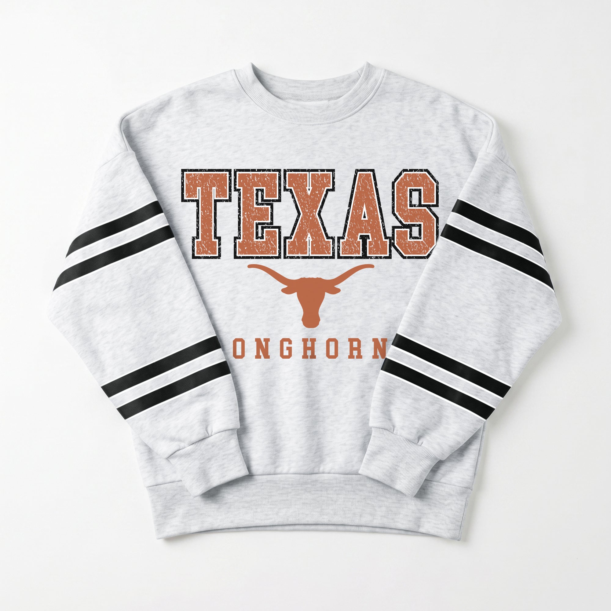 TEXAS LONGHORNS STADIUM STRIPES STRIPE SLEEVE CREWNECK SWEATSHIRT