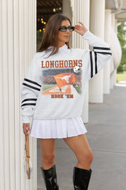 TEXAS LONGHORNS OFF THE GRID STRIPE SLEEVE CREWNECK SWEATSHIRT