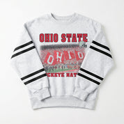 OHIO STATE BUCKEYES OFF THE GRID STRIPE SLEEVE CREWNECK SWEATSHIRT