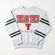 TEXAS TECH RED RAIDERS STADIUM STRIPES STRIPE SLEEVE CREWNECK SWEATSHIRT