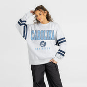 NORTH CAROLINA TAR HEELS STADIUM STRIPES STRIPE SLEEVE CREWNECK SWEATSHIRT