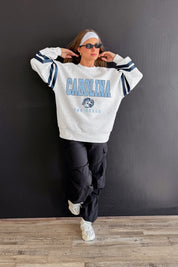 NORTH CAROLINA TAR HEELS STADIUM STRIPES STRIPE SLEEVE CREWNECK SWEATSHIRT