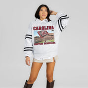 SOUTH CAROLINA GAMECOCKS OFF THE GRID STRIPE SLEEVE CREWNECK SWEATSHIRT