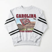 SOUTH CAROLINA GAMECOCKS OFF THE GRID STRIPE SLEEVE CREWNECK SWEATSHIRT