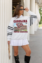 SOUTH CAROLINA GAMECOCKS OFF THE GRID STRIPE SLEEVE CREWNECK SWEATSHIRT
