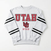 UTAH UTES STADIUM STRIPES STRIPE SLEEVE CREWNECK SWEATSHIRT