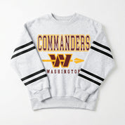 WASHINGTON COMMANDERS STADIUM STRIPES STRIPE SLEEVE CREWNECK SWEATSHIRT