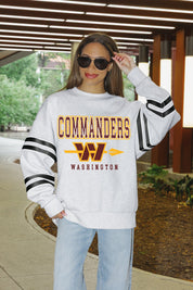 WASHINGTON COMMANDERS STADIUM STRIPES STRIPE SLEEVE CREWNECK SWEATSHIRT
