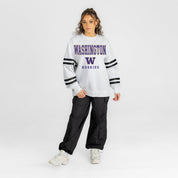 WASHINGTON HUSKIES STADIUM STRIPES STRIPE SLEEVE CREWNECK SWEATSHIRT