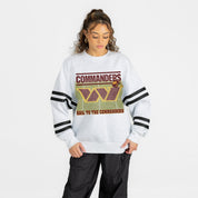 WASHINGTON COMMANDERS OFF THE GRID STRIPE SLEEVE CREWNECK SWEATSHIRT