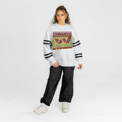 WASHINGTON COMMANDERS OFF THE GRID STRIPE SLEEVE CREWNECK SWEATSHIRT
