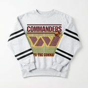 WASHINGTON COMMANDERS OFF THE GRID STRIPE SLEEVE CREWNECK SWEATSHIRT