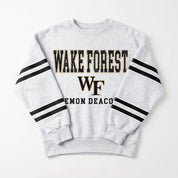 WAKE FOREST DEMON DEACONS STADIUM STRIPES STRIPE SLEEVE CREWNECK SWEATSHIRT