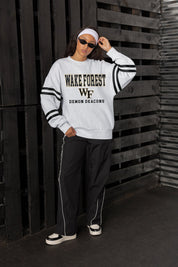 WAKE FOREST DEMON DEACONS STADIUM STRIPES STRIPE SLEEVE CREWNECK SWEATSHIRT