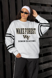 WAKE FOREST DEMON DEACONS STADIUM STRIPES STRIPE SLEEVE CREWNECK SWEATSHIRT