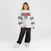 WISCONSIN BADGERS STADIUM STRIPES STRIPE SLEEVE CREWNECK SWEATSHIRT