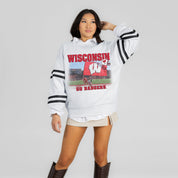 WISCONSIN BADGERS OFF THE GRID STRIPE SLEEVE CREWNECK SWEATSHIRT