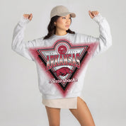 ARKANSAS RAZORBACKS CHASING VICTORY RHINESTONE SPRAY PREMIUM CREWNECK SWEATSHIRT