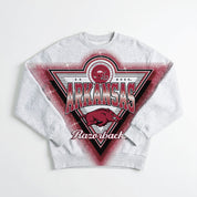 ARKANSAS RAZORBACKS CHASING VICTORY RHINESTONE SPRAY PREMIUM CREWNECK SWEATSHIRT