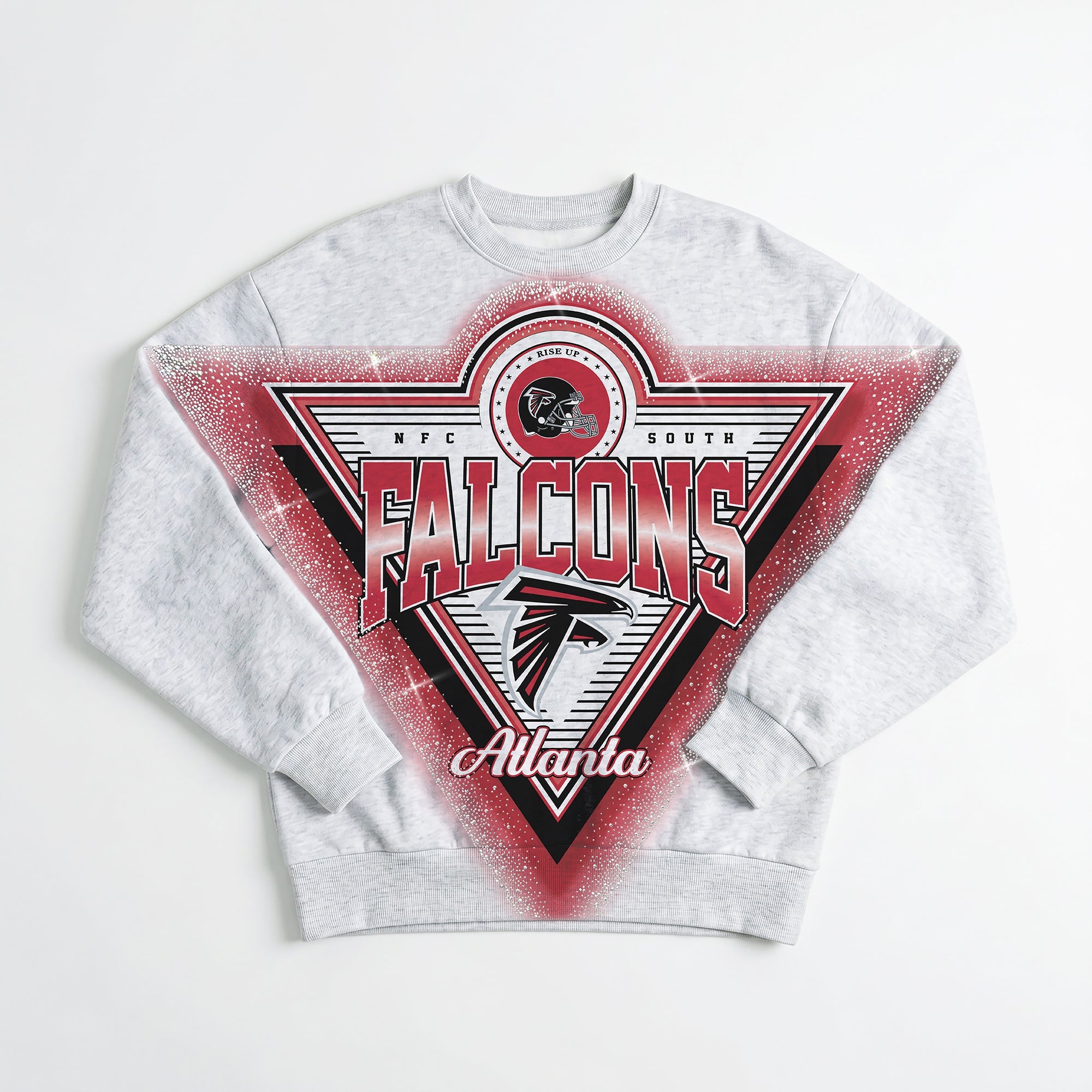 ATLANTA FALCONS CHASING VICTORY RHINESTONE SPRAY PREMIUM CREWNECK SWEATSHIRT