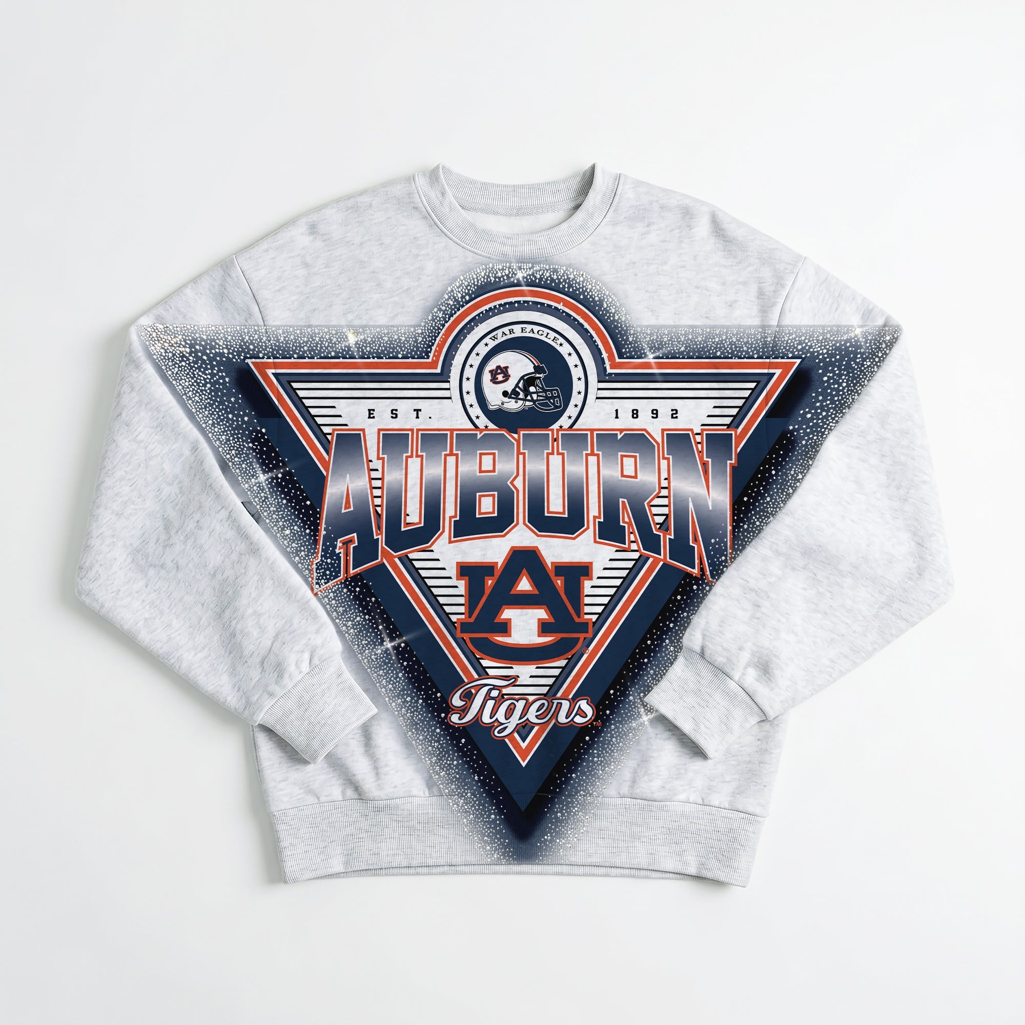 AUBURN TIGERS CHASING VICTORY RHINESTONE SPRAY PREMIUM CREWNECK SWEATSHIRT