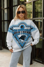 CAROLINA PANTHERS CHASING VICTORY RHINESTONE SPRAY PREMIUM CREWNECK SWEATSHIRT