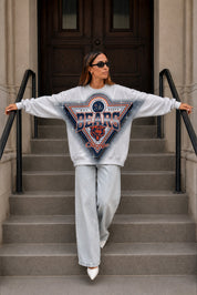 CHICAGO BEARS CHASING VICTORY RHINESTONE SPRAY PREMIUM CREWNECK SWEATSHIRT