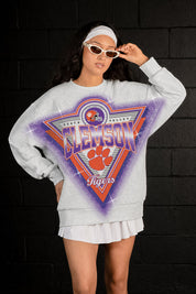 CLEMSON TIGERS CHASING VICTORY RHINESTONE SPRAY PREMIUM CREWNECK SWEATSHIRT