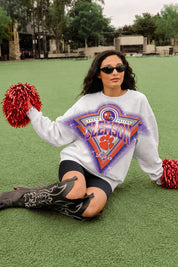 CLEMSON TIGERS CHASING VICTORY RHINESTONE SPRAY PREMIUM CREWNECK SWEATSHIRT