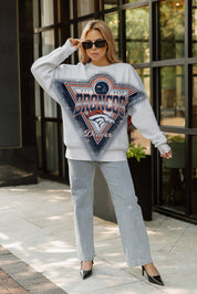 DENVER BRONCOS CHASING VICTORY RHINESTONE SPRAY PREMIUM CREWNECK SWEATSHIRT
