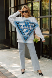 DETROIT LIONS CHASING VICTORY RHINESTONE SPRAY PREMIUM CREWNECK SWEATSHIRT