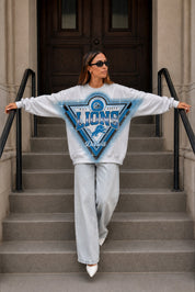 DETROIT LIONS CHASING VICTORY RHINESTONE SPRAY PREMIUM CREWNECK SWEATSHIRT