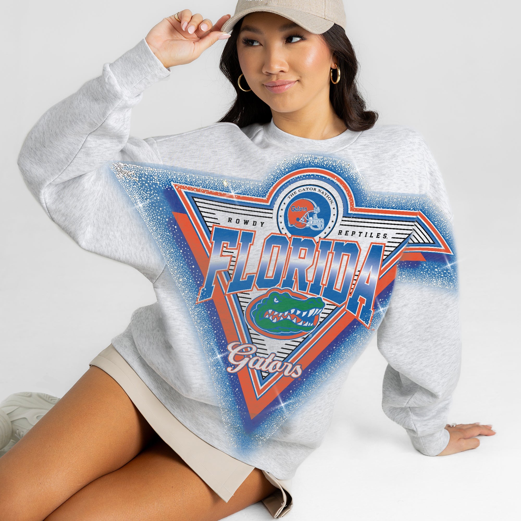FLORIDA GATORS CHASING VICTORY RHINESTONE SPRAY PREMIUM CREWNECK SWEATSHIRT