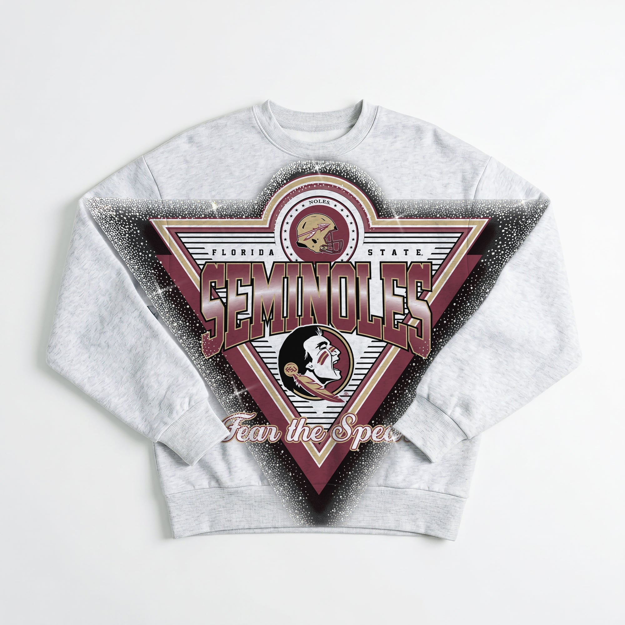 FLORIDA STATE SEMINOLES CHASING VICTORY RHINESTONE SPRAY PREMIUM CREWNECK SWEATSHIRT