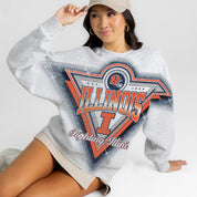 ILLINOIS FIGHTING ILLINI CHASING VICTORY RHINESTONE SPRAY PREMIUM CREWNECK SWEATSHIRT