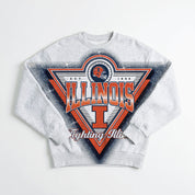 ILLINOIS FIGHTING ILLINI CHASING VICTORY RHINESTONE SPRAY PREMIUM CREWNECK SWEATSHIRT