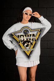 IOWA HAWKEYES CHASING VICTORY RHINESTONE SPRAY PREMIUM CREWNECK SWEATSHIRT