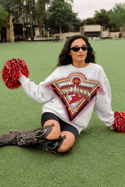 IOWA STATE CYCLONES CHASING VICTORY RHINESTONE SPRAY PREMIUM CREWNECK SWEATSHIRT
