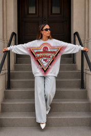 KANSAS CITY CHIEFS CHASING VICTORY RHINESTONE SPRAY PREMIUM CREWNECK SWEATSHIRT