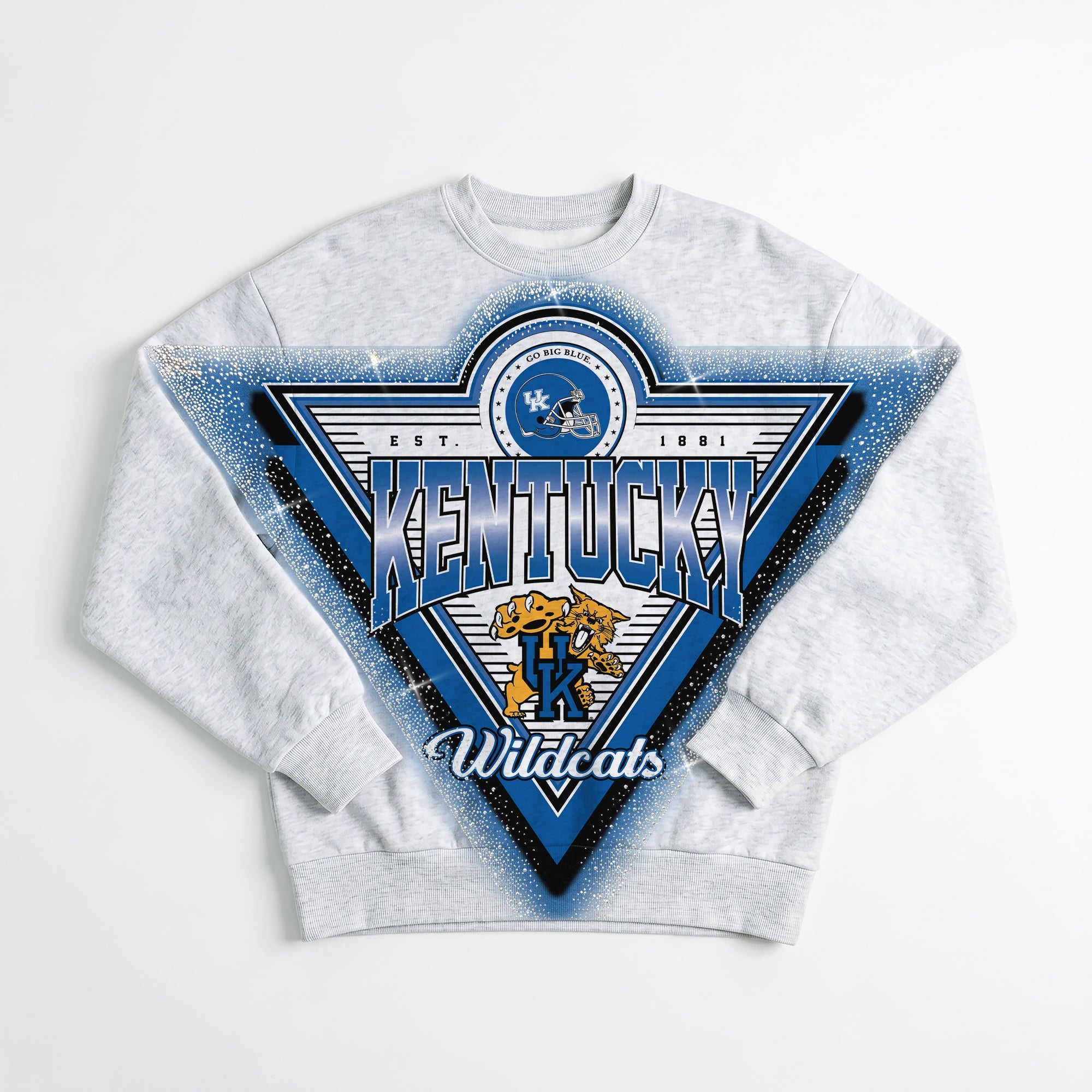 KENTUCKY WILDCATS CHASING VICTORY RHINESTONE SPRAY PREMIUM CREWNECK SWEATSHIRT