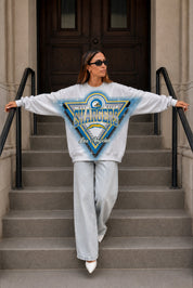 LOS ANGELES CHARGERS CHASING VICTORY RHINESTONE SPRAY PREMIUM CREWNECK SWEATSHIRT