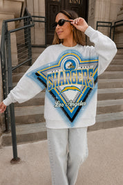 LOS ANGELES CHARGERS CHASING VICTORY RHINESTONE SPRAY PREMIUM CREWNECK SWEATSHIRT