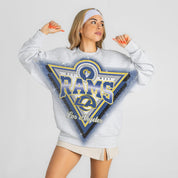 LOS ANGELES RAMS CHASING VICTORY RHINESTONE SPRAY PREMIUM CREWNECK SWEATSHIRT