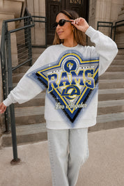 LOS ANGELES RAMS CHASING VICTORY RHINESTONE SPRAY PREMIUM CREWNECK SWEATSHIRT