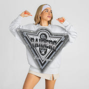 LAS VEGAS RAIDERS CHASING VICTORY RHINESTONE SPRAY PREMIUM CREWNECK SWEATSHIRT