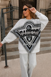 LAS VEGAS RAIDERS CHASING VICTORY RHINESTONE SPRAY PREMIUM CREWNECK SWEATSHIRT